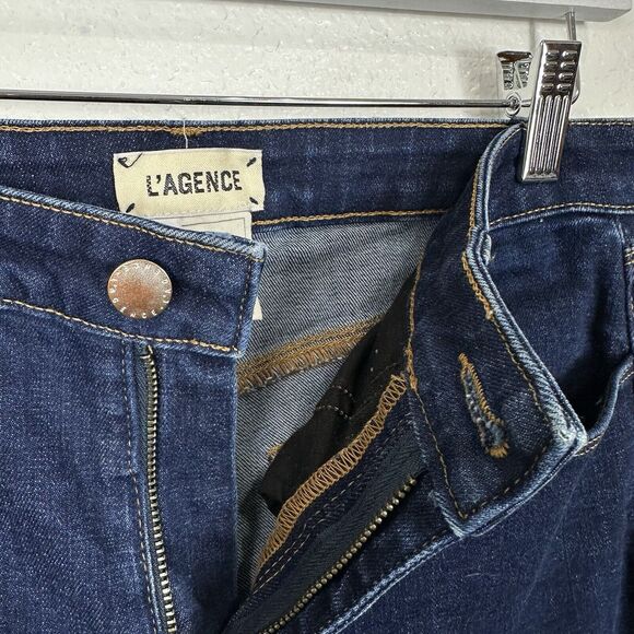 L'Agence Jeans Women Size 29 Margot High Rise Skinny Dark Wash Stretch Ankle - Picture 5 of 10